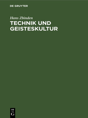 cover image of Technik und Geisteskultur